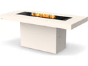 Ecosmart Fire Gin 90 Dining Bioethanol Fire Pit Table in Bone with Black Burner