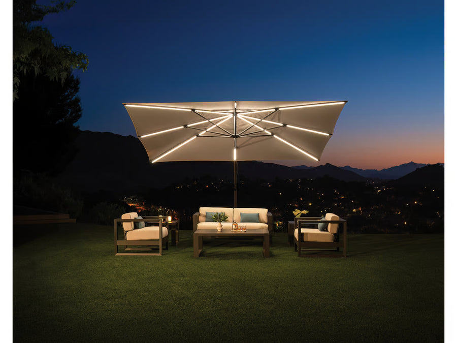 Treasure Garden Starlux AKZ Plus 10×13′ Cantilever Umbrella — Rectangle, LED