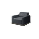 Ebel Grande 6009 fixed padded club chair — Coal Eco-Weave / Smoke frame (non-swivel)