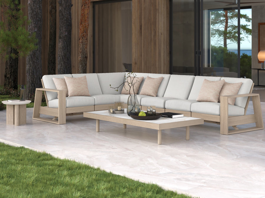 Ebel Novara modular aluminum outdoor sectional complete lounge set