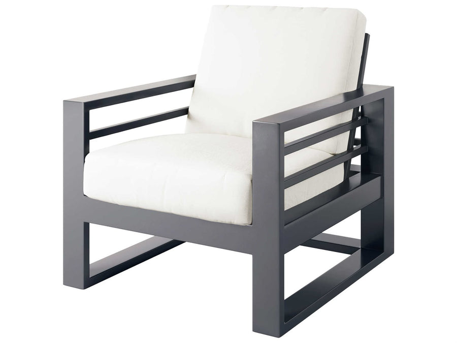 Ebel Palermo graphite aluminum high-back outdoor lounge chair with cushions