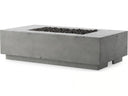 Four Hands Outdoor Falco Kenton Rectangular Fire Pit Table in Natural Concrete