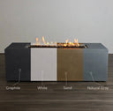 72" x 28" Rectangle Beton Concrete (GFRC) Gas Fire Pit with Hidden Propane Tank