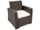 Hospitality Rattan Outdoor Plastique 4-Piece Modular Outdoor Sectional Sofa in Chocolate