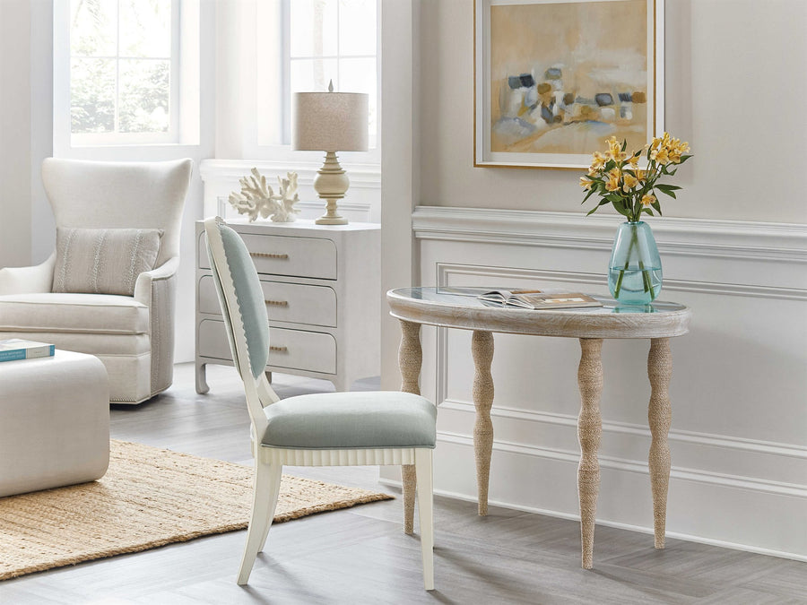 Serenity Shoal writing desk with two Martinique chairs