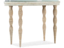 Shoal oval desk in Surf finish with painted glass top