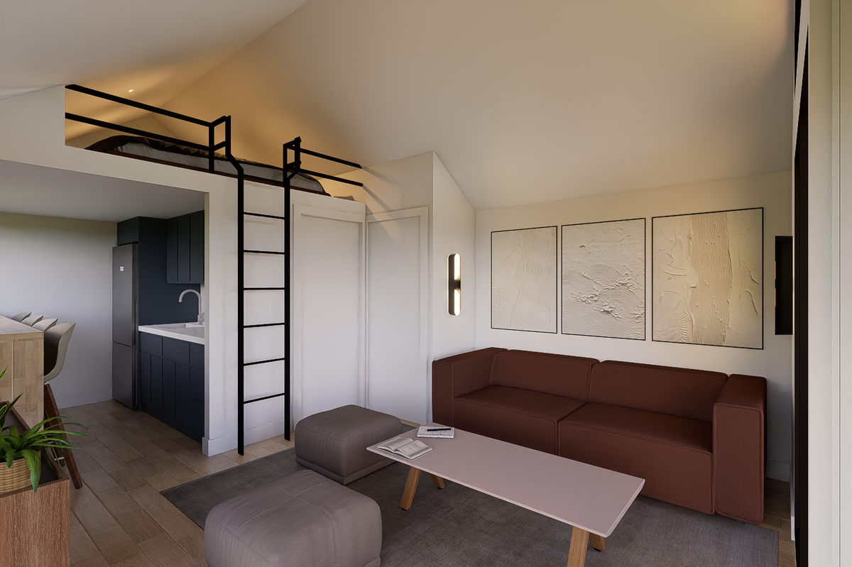 Irontown Mysa 300 modular home — interior view