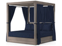 Sunset West Laguna Outdoor Resort King Daybed with Curtains and Pillows