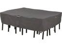 Duck Covers Ravenna Large Rectangle Oval Patio Table and Chair Cover in Dark Taupe