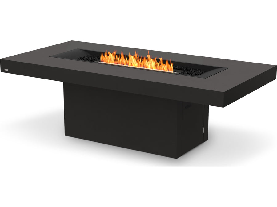 Ecosmart Fire Gin 90 Dining Height Bioethanol Fire Pit Table in Graphite