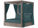 Sunset West Laguna Outdoor Resort King Daybed with Curtains and Pillows