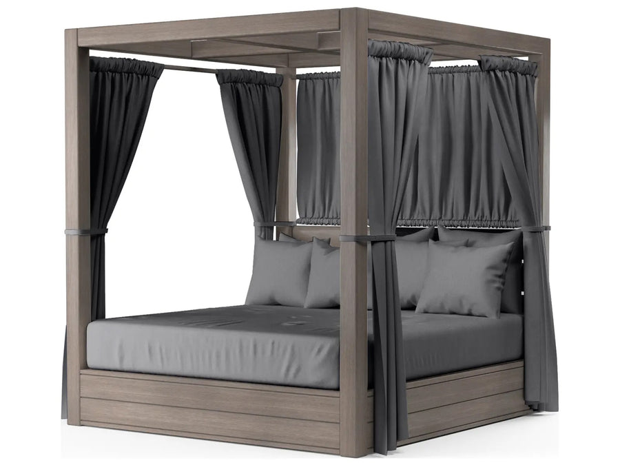 Sunset West Laguna Outdoor Resort King Daybed with Curtains and Pillows