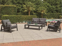 Kettler Boston Select Cushion Outdoor Lounge Set Reclining Aluminum in Lava with Natte Charcoal