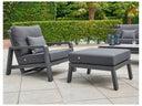 Kettler Boston Select Cushion Outdoor Lounge Set Reclining Aluminum in Lava with Natte Charcoal
