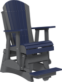 LuxCraft 2′ Adirondack Balcony Glider Chair - Patriot Blue / Slate