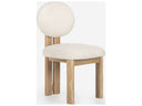 Union Home Colton pearl white boucle chair with natural oak legs