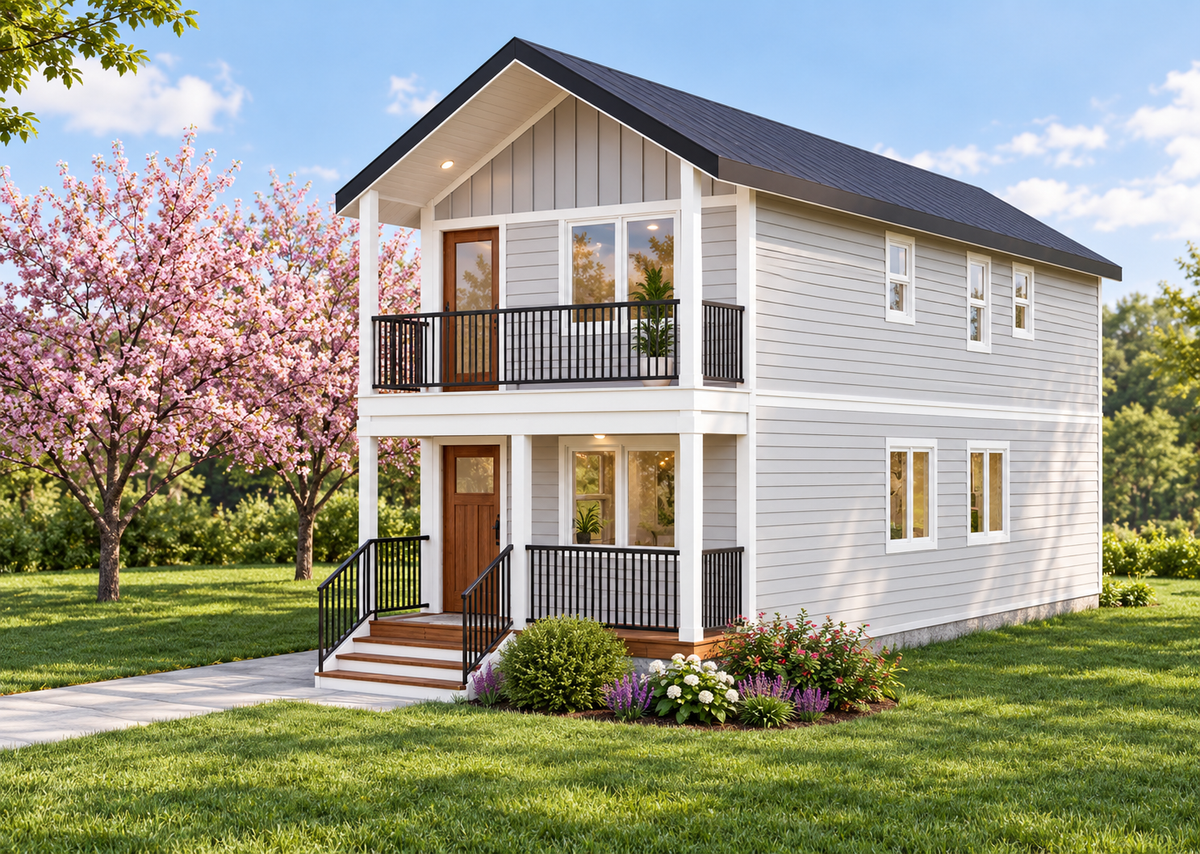 Irontown The Berkeley 1 modular home — exterior design rendering