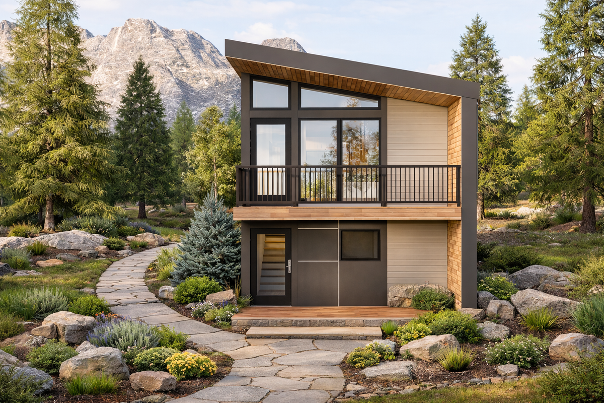 Irontown Rabbit 1000 modular home — exterior view