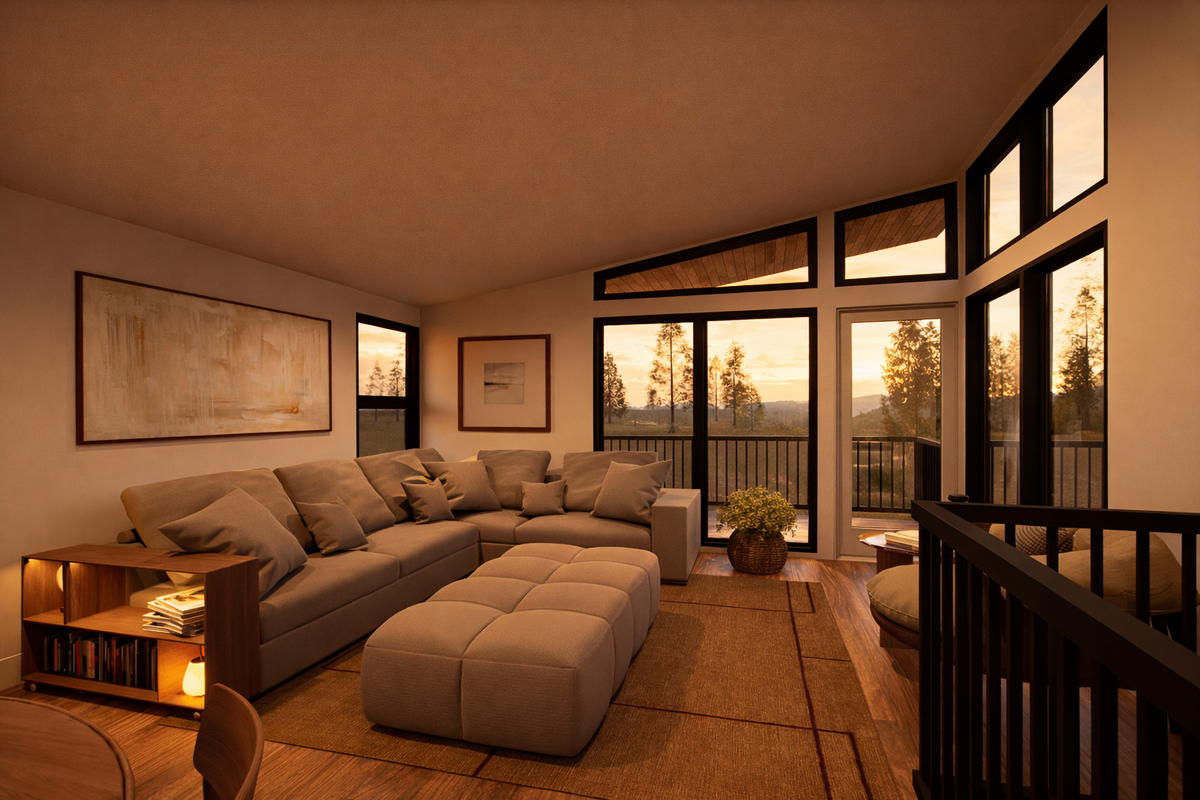 Irontown Rabbit 1000 modular home — interior view