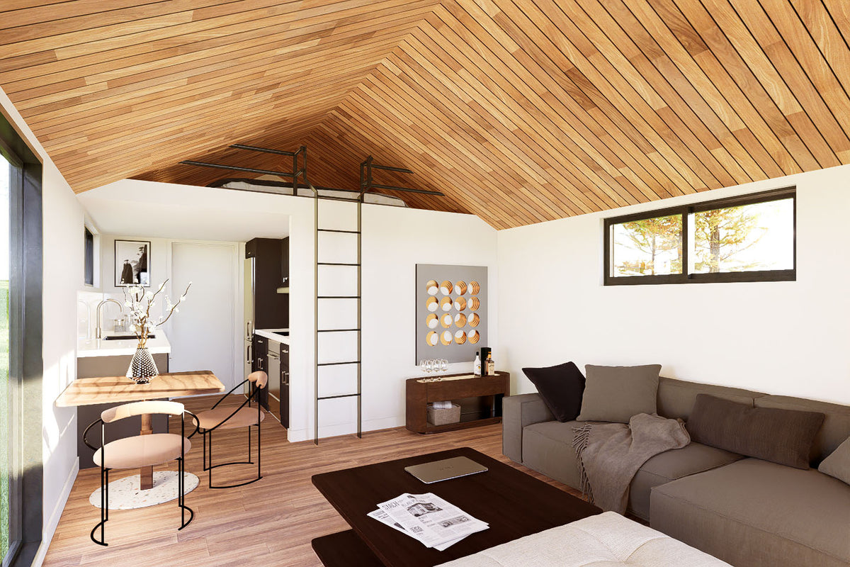 Irontown Mysa 500 modular home — interior design rendering