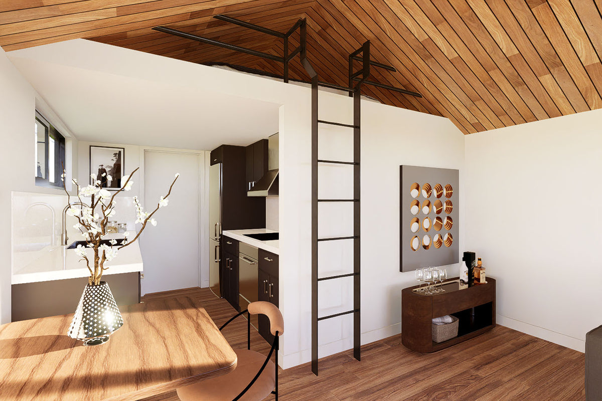 Irontown Mysa 500 modular home — interior design rendering