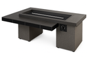 Uptown Linear fire table unlit, showing stainless steel linear burner and side control knob