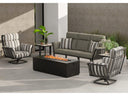 OW Lee Forma 65 x 25 Inch Occasional Height Outdoor Fire Pit in Aluminum