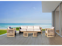 Panama Jack Cabo 4-Piece Outdoor Loveseat Seating Set Natural Acacia Finish