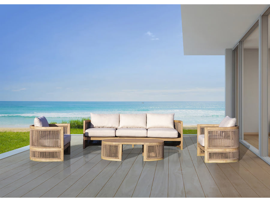 Panama Jack Cabo 4-Piece Seating Set — Natural Acacia