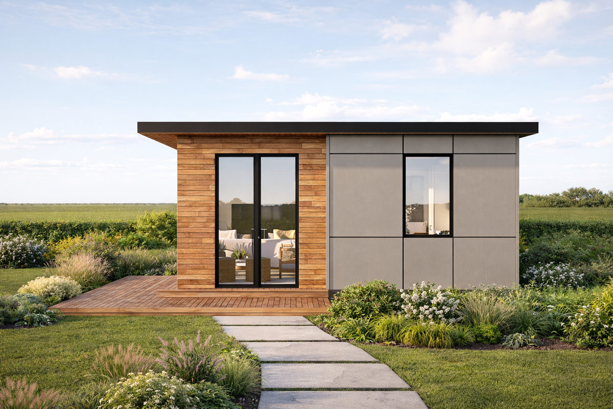 Irontown Morada 1000 modular home — exterior view