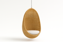 Sika Design natural hanging egg chair, angled view, suspended from a chain