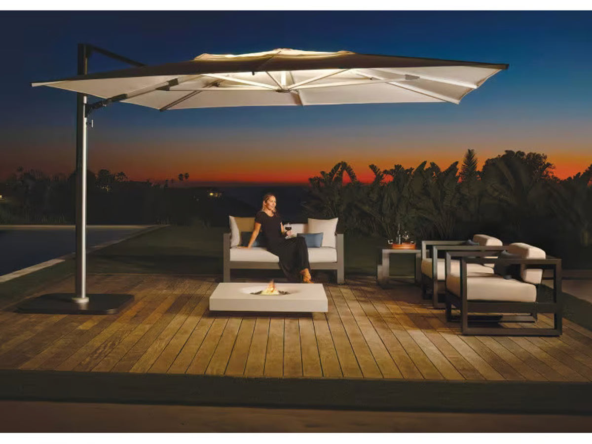 Shademaker Polaris LX 13′ Cantilever Umbrella — Square, LED