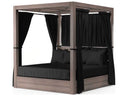 Sunset West Laguna Resort King Outdoor Daybed with Curtains and Sunbrella Cushions