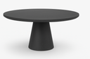 Sunset West Bazaar 63-inch round pedestal outdoor dining table in dark grey GFRC concrete