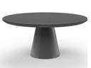 Sunset West Bazaar 63-Inch Round Pedestal Dining Table in Dark Grey GFRC
