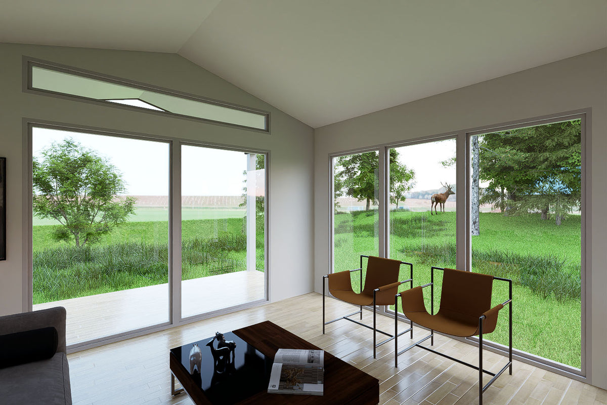 Irontown Sledhaus 400 modular home — interior design rendering