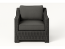 Teva Bora Bora grey wicker rattan club chair with grey cushions, front view