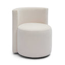 TOV Alyssa cream upcycled velvet rounded desk chair with rolling casters