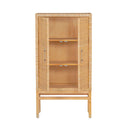 TOV Amara Natural cabinet doors open showing interior storage