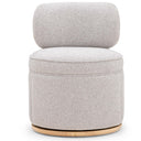 TOV Amaya grey swivel rolling chair side view