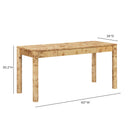 Berri natural burl desk with 60 inch width, 26 inch depth and 30.2 inch height labels