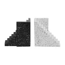 Gabby speckled black and white concrete stairway bookends pair