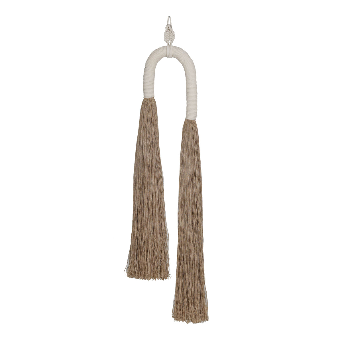 Pasha natural cotton loop and long jute tassel hanging wall decor