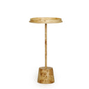Destin natural burl narrow pedestal side table by TOV Furniture