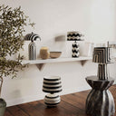 TOV Maiori black striped table lamp alternate product photograph
