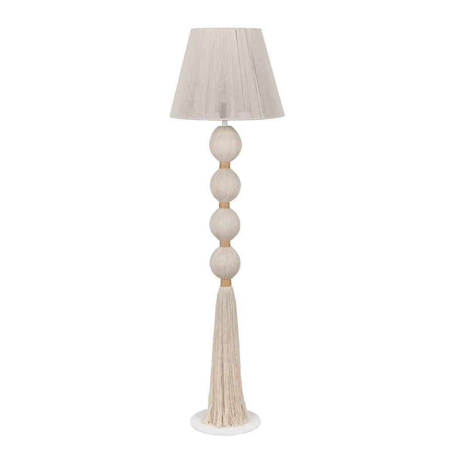 TOV Samba White Cotton floor lamp 55-inch wrapped sculptural silhouette