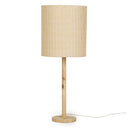 TOV Lamia 30-inch natural burlwood and raffia table lamp, front