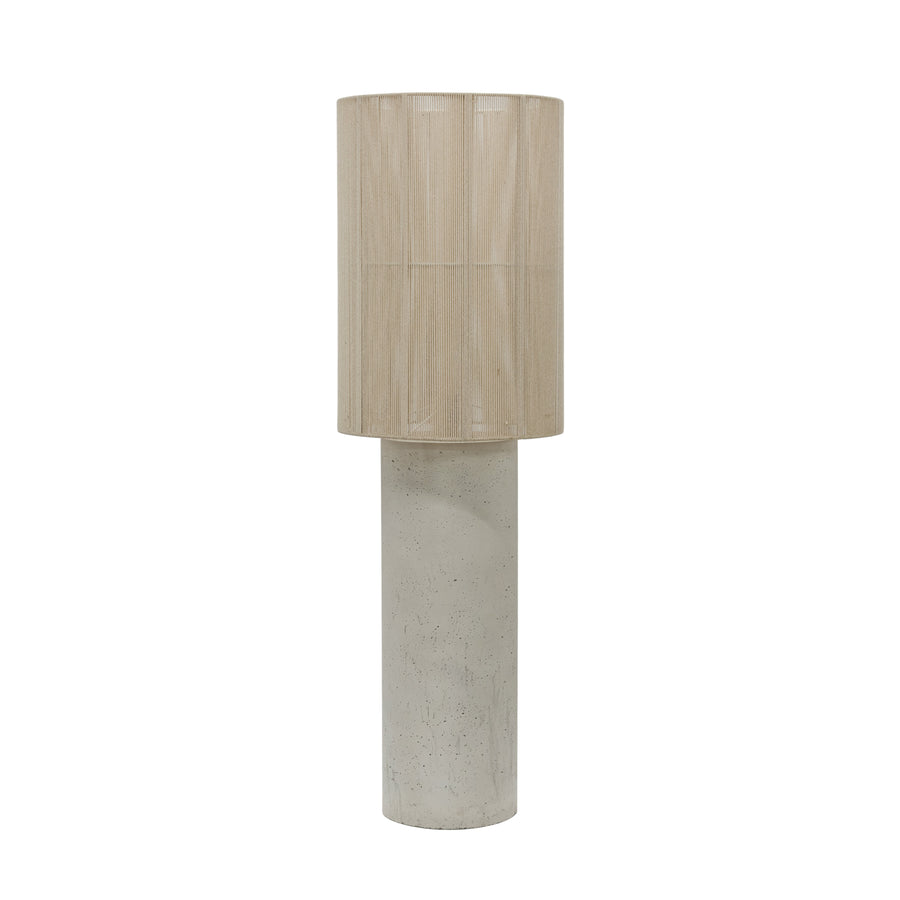 TOV Mondada cream floor lamp with cylindrical concrete column and spun cotton shade