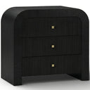 Hump Black 38-inch arched three drawer storage chest with gold handles