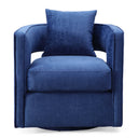 TOV Kennedy navy velvet swivel accent chair alternate angle